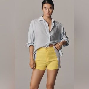 NWT ✨ Anthropologie Maeve Surf City Linen Blend Embellished Shorts